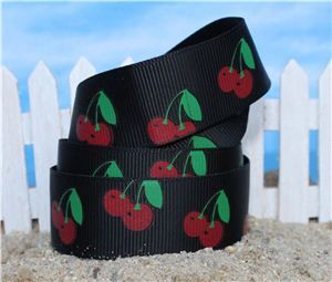 Summer Holiday Ribbon - Cherry Black